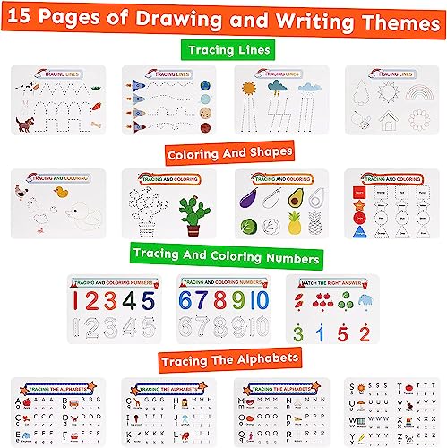 Busy Book for Kids, Montessori Preschool Learning Activities,30 Themes Book with 8 Marker, Workbook Activity Binder/Toys for Toddlers 1-3, Autism Learning Materials and Tracing Coloring Book