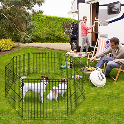 24/30/36/42/48 Inch Pet Playpen Puppy Playpen Dog Exercise Pen Indoor Outdoor Folding Dog Fence for Small Animals 8 Panel