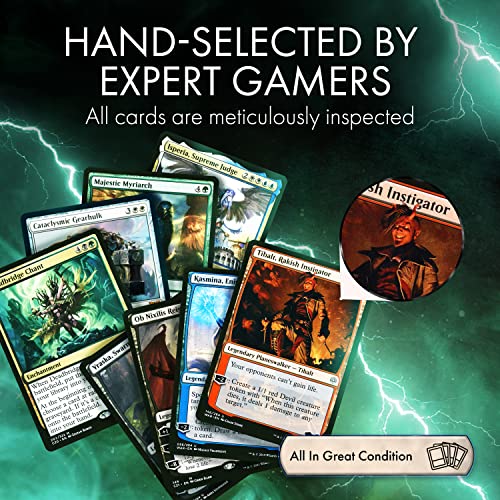Cosmic Gaming Collections MTG Power Pack Gift Set | 100 Assorted Magic The Gathering Cards | Includes 5 Planeswalkers, 10 Mythic Rares, 60 Rares & 25 Foils | Great for Your Commander Deck Collection