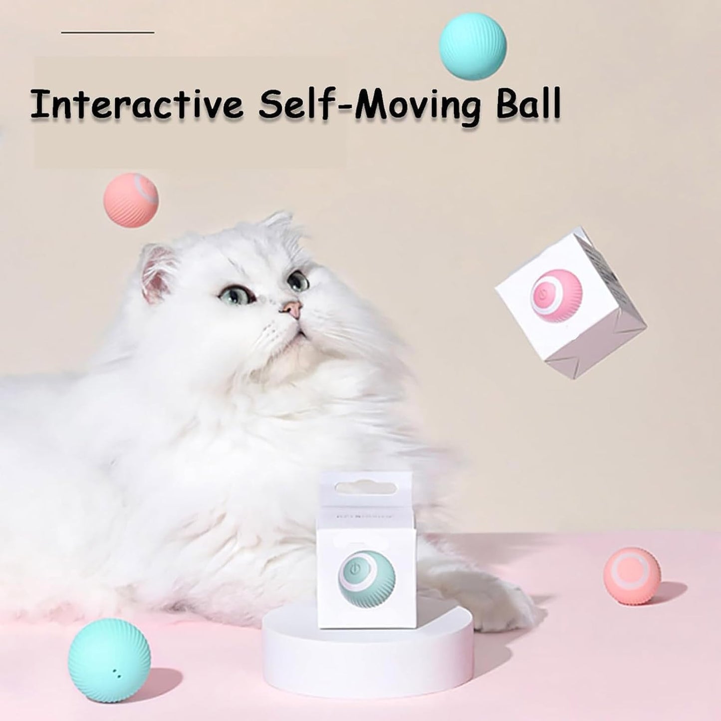 IRXELO Wloom Power Ball 2.0 Cat Toy, Aiveys Cat Ball, Aiveys Smart Ball Cat, Zombie Balls for Cats Playtime, Gertar Cat Toy (2pcs Pink)