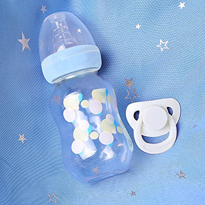 CHAREX Feeding Bottle & Magnetic Pacifier Set for Reborn Baby Doll, Realistic Baby Doll Accessories Great Gift Set…