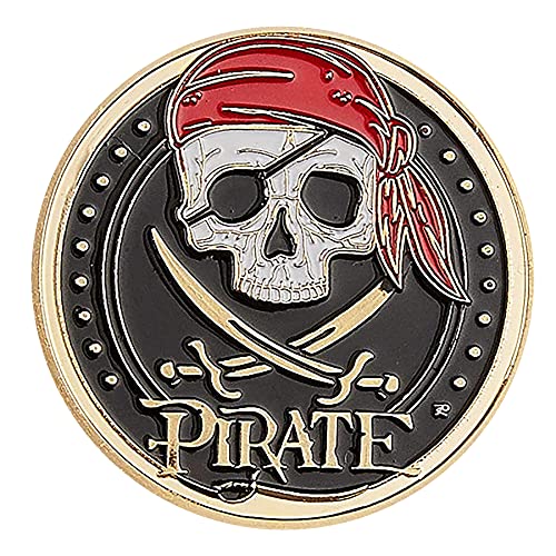 YKshop Treasure Island Bay Skull Pirate Ship Sailing Challenge Coin