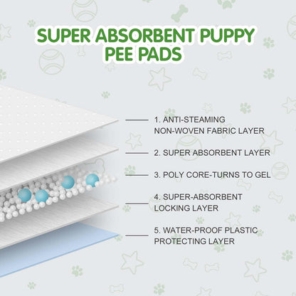 COCOYO Best Value Dog Training Pads | Dog Pee Pads | Super Absorbent Puppy Pads (17.5" x 23.5", 100 Count),Blue