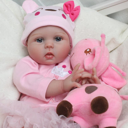 CHAREX Realistic Reborn Baby Dolls Real Looking Lifelike for Girls 22 Inch Handmade Weighted Newborn Silicone Doll with Giraffe Toy Gifts Kids Age 3+