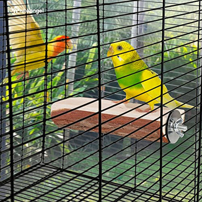 Niteangel Parrot Cage Perch, Wooden Platform for Birds (2 Packs)