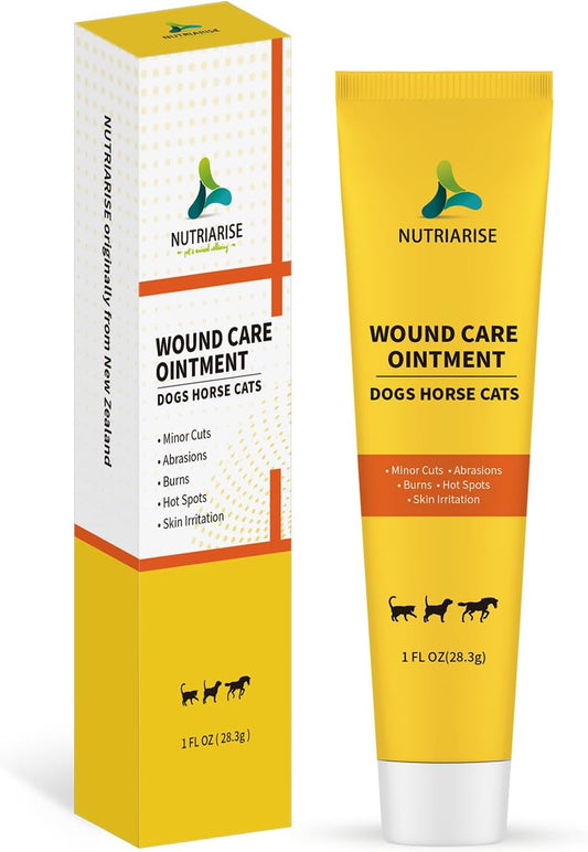 Nutriarise Keratin Wound Care Ointment, Hot Spot Treatment for Dogs, Cats and Horses, Healing on Cuts, Scrapes, Burns & Skin Irritation, Relieves Itchy Skin & Prevents Infection, Vet Recommended 1oz
