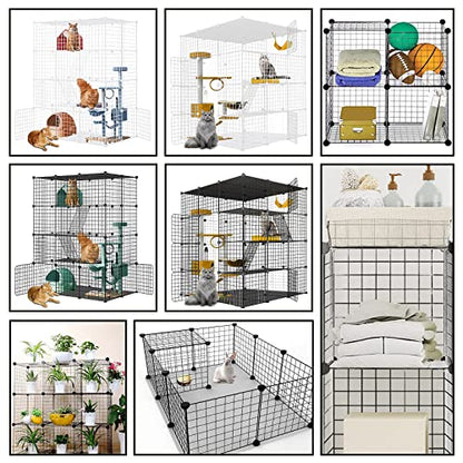 Large Cat Cage,Cat Cage Enclosure Indoor DIY Cat Playpen Detachable Metal Wire Kennels Crate Large Exercise Place Ideal, for 1-4 Cats,Ferret, Chinchilla, Rabbit, Small Animals
