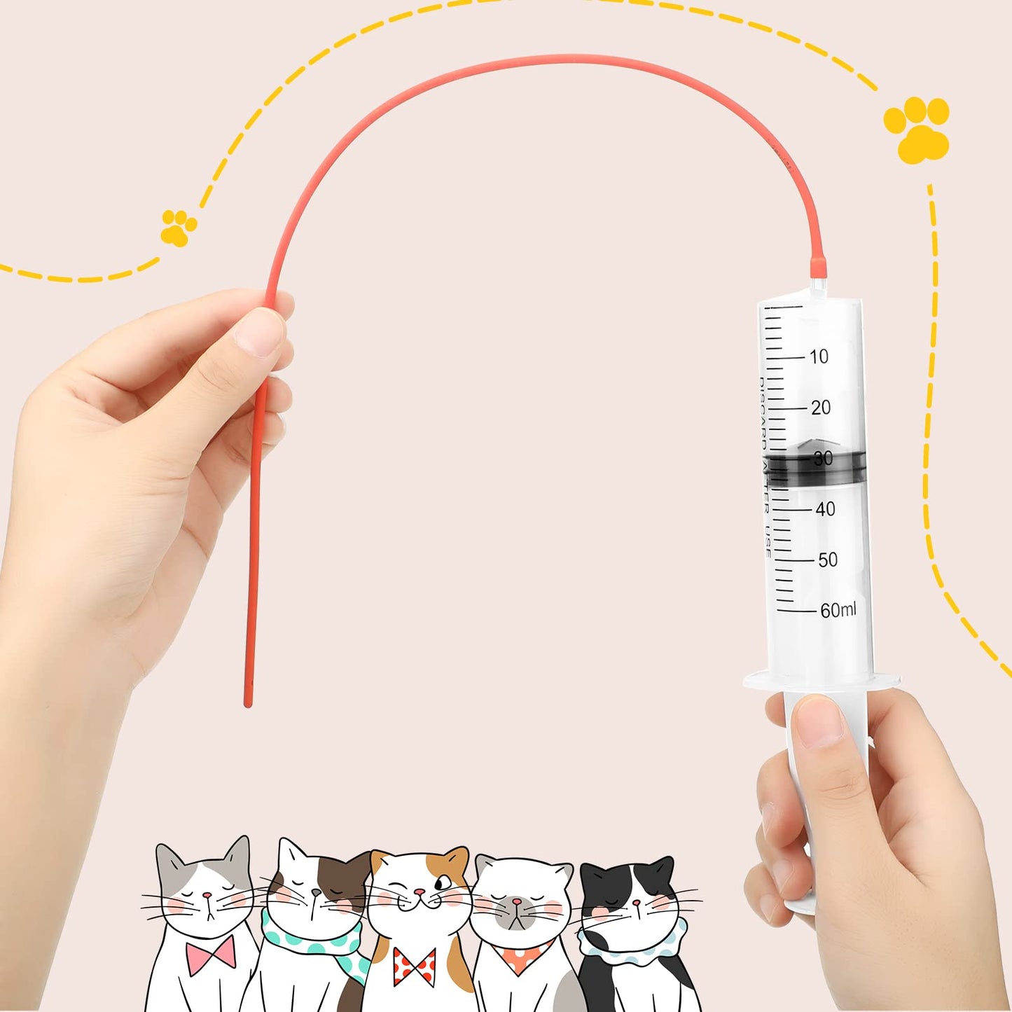 9 Pieces Puppy Feeding Tube Kit Includes 8 FR Red Rubber Kitten Feeding Tubes 10 ml Clear Feeding Tube Syringes Bulb Syringe Feeding Tools for Small Animals Pet Supplies Feeding Measuring Watering