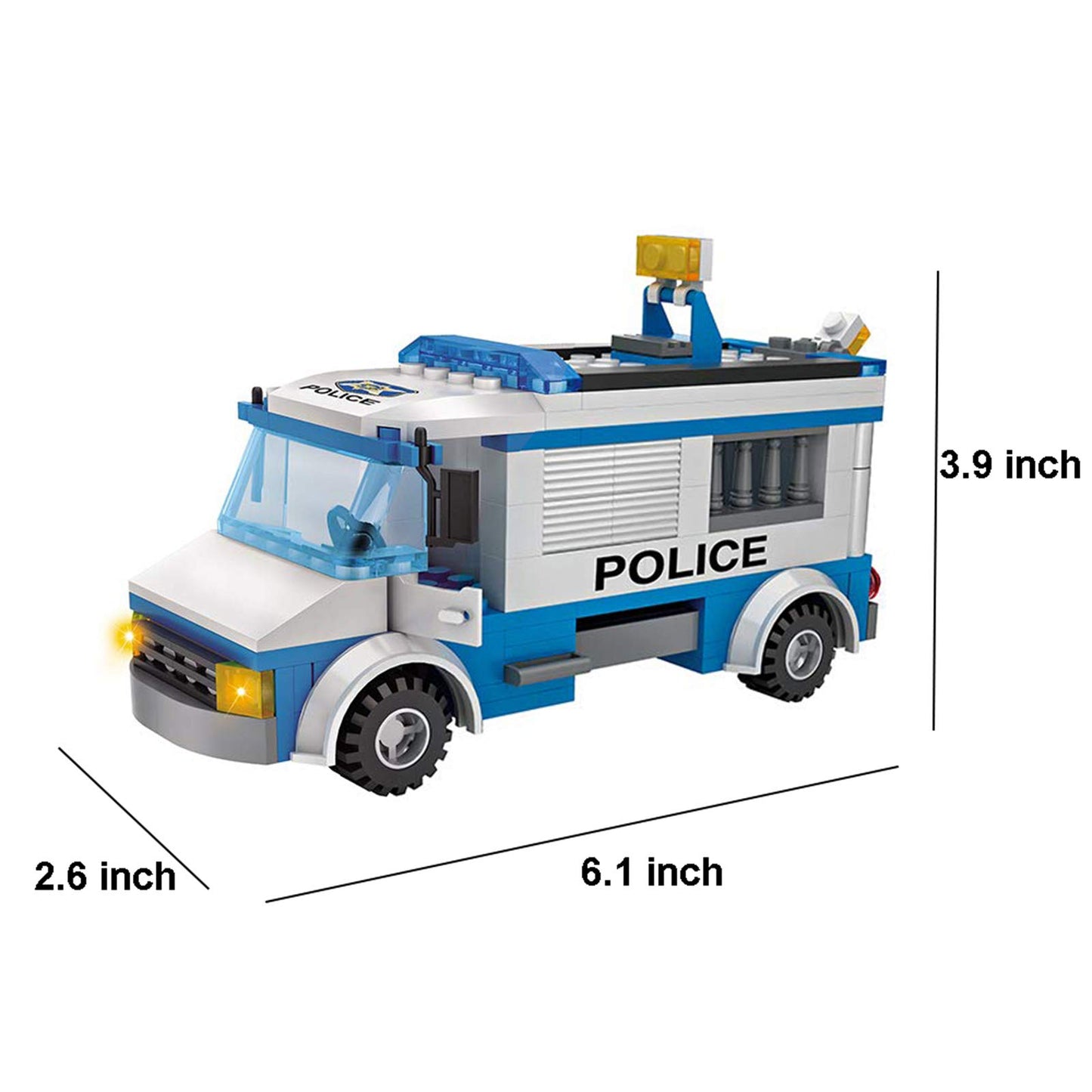 COGO MAN City Police Car Building Sets 194 Pieces Police Patrol Car Toys Cop Car Prisoner Transporter Building Kit for Boys and Girls Age 6 and up