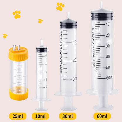 9 Pieces Puppy Feeding Tube Kit Includes 8 FR Red Rubber Kitten Feeding Tubes 10 ml Clear Feeding Tube Syringes Bulb Syringe Feeding Tools for Small Animals Pet Supplies Feeding Measuring Watering