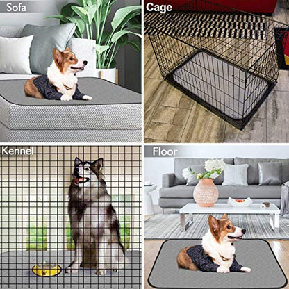 bfuee Pet Fleece Cage Liners,Anti Slip Dog Bed&Waterproof Reusable,2 Pack Super Absorbent Pet Pee Pad for Small Animals,Washable(Size 23.6"x17.7")