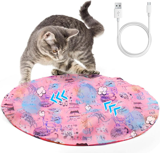 Mity rain Interactive Cat Toy, Cat Toys for Indoor Cats Ball Jumping and Rolling in Pouch, Hide and Seek Cat Mat Toy Self Play for Boredom and Activating Natural Hunting Instincts Kitten Toys