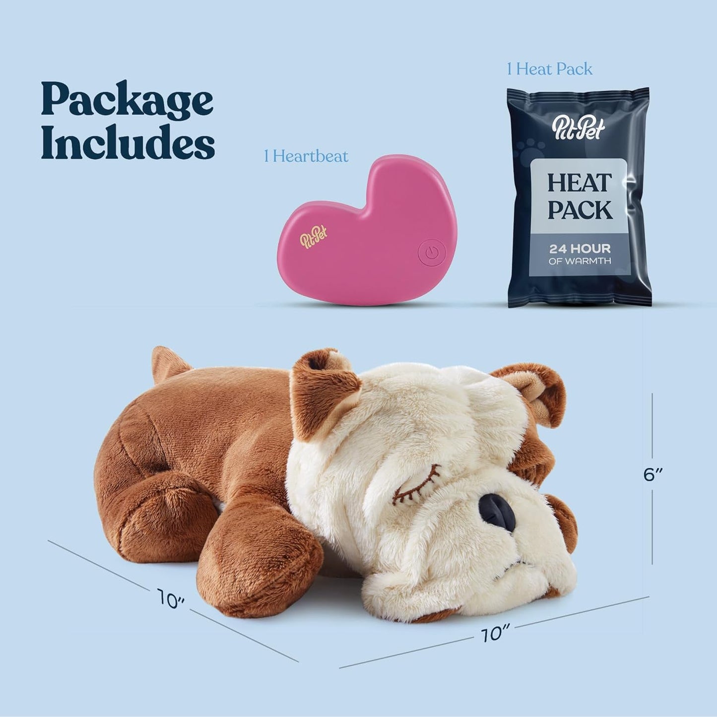Heartbeat Plush Dog Toy - Heartbeat Helps for Dog Anxiety Relief and Calming Aid - Stuffed Dog Toys with Disposable Heat Pack - Comfort Toy for Puppy Dogs Cats Pets -Plush Toys for Dogs.