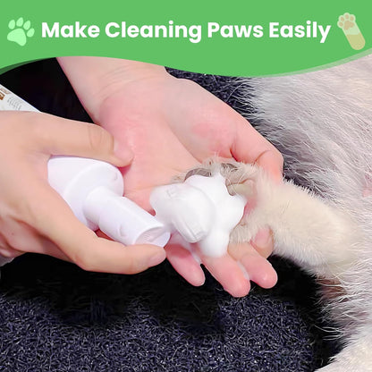 Paw Cleaner for Dogs and Cats| Clean Paws No-Rinse Foaming Cleanser(5 oz)| Dandelion Paw Cleanser Paw Brush for Dogs| Dog Paw Scrubber| Cat Paw Cleaner (Fragrance Free, 1pcs)