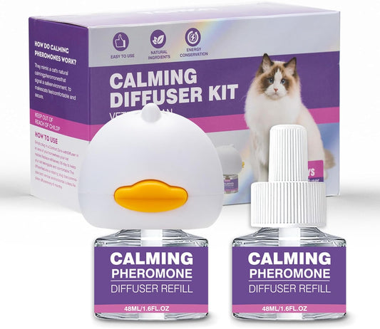 Cat Calming Pheromone Diffuser Effectively Relieve Anxiety Stress Cat Calming Diffuser Comfort for Cats Refill Reduce Fighting Spraying and Scratching Calm Relaxing 48ml/Bottle Fits All Cats