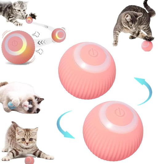 IRXELO Wloom Power Ball 2.0 Cat Toy, Aiveys Cat Ball, Aiveys Smart Ball Cat, Zombie Balls for Cats Playtime, Gertar Cat Toy (2pcs Pink)