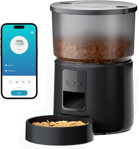 Automatic Cat Feeder WiFi APP: 2.4G/5G WiFi Pet Feeder with APP Control - Cat Food Dispenser - Cat Feeder with 1-10 Meals - Cat Feeder Automatic for Cats & Dogs - Cat Automatic Feeders - 3L BEMOONY