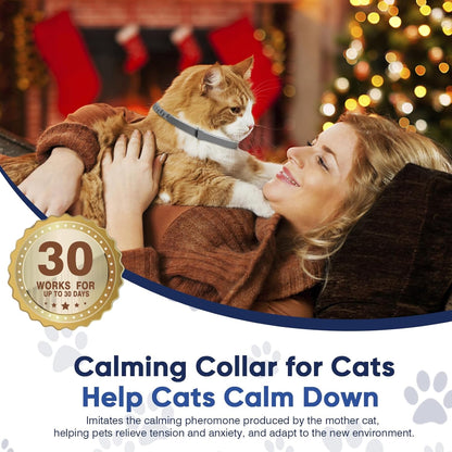 Calming Collar for Cats 4 Pack Cat Calming Collar Calming Cat Collar Relieve Stress and Anxiety Calming Collar Relax Cat Pheromone Collar Suitable for Small Medium and Large Cats Calming Cat Collars