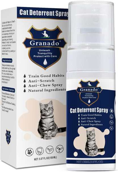 Premium Cat Deterrent Spray - Safe Indoor & Outdoor Deterrent for Furniture Protection, Effective Training Aid with Natural Ingredients - Non-Toxic Anti-Scratch Formula for Cats and Kittens