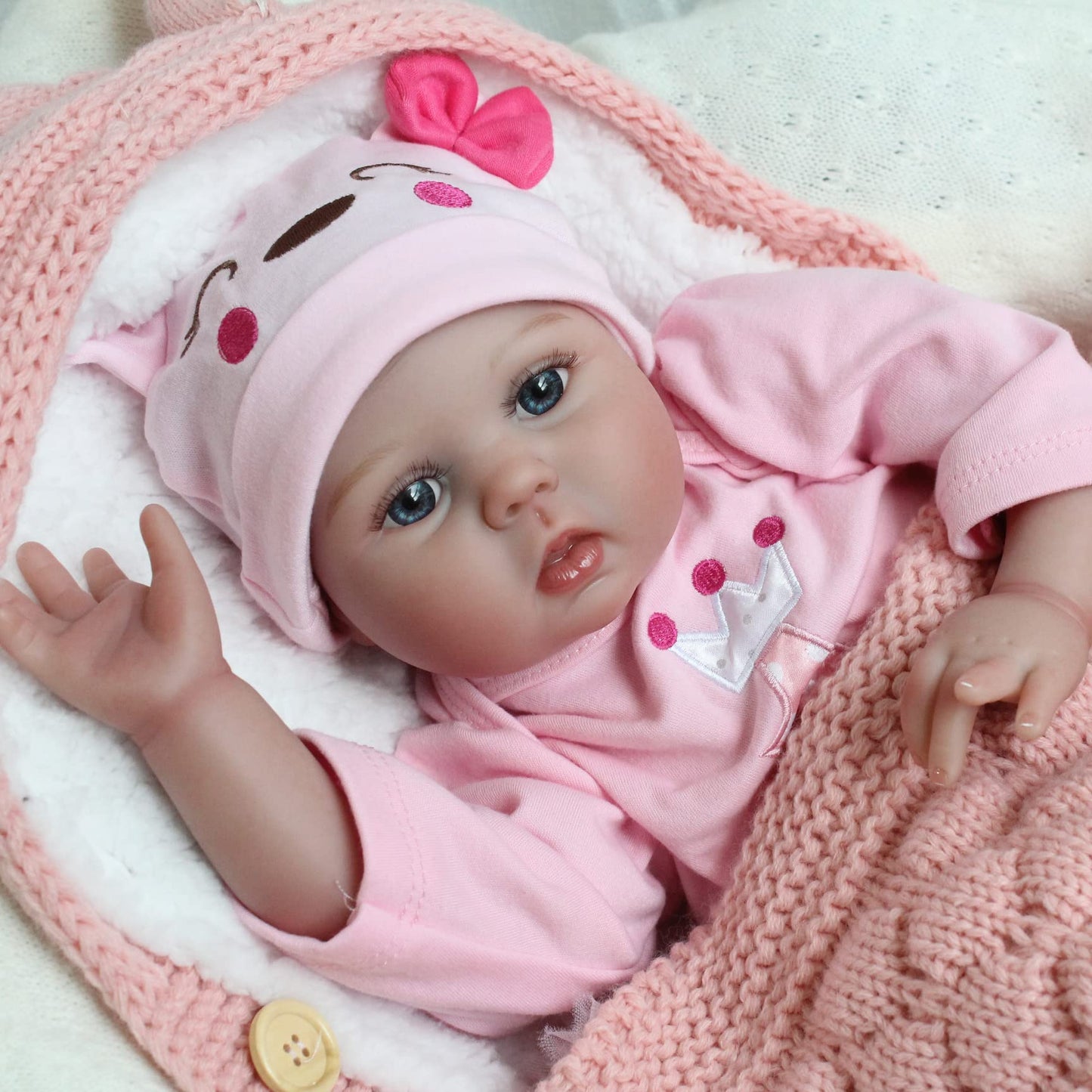 CHAREX Realistic Reborn Baby Dolls Real Looking Lifelike for Girls 22 Inch Handmade Weighted Newborn Silicone Doll with Giraffe Toy Gifts Kids Age 3+