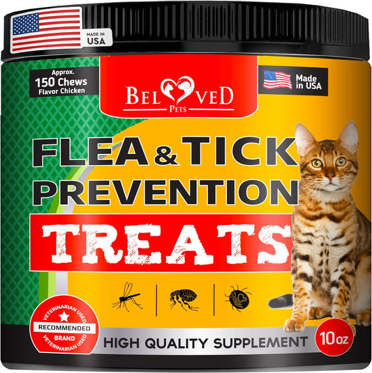 Flea and Tick Prevention Chewable Pills for Dogs and Cats - Revolution Oral Flea Treatment for Pets - Pest Control & Natural Defense - Chewables Small Tablets Made in USA (Chicken (for Cats))