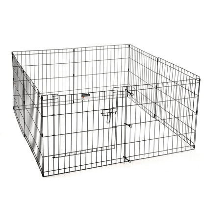 Puppy Playpen - Foldable Metal Exercise Enclosure with Eight 24-Inch Panels - Indoor/Outdoor Fence for Dogs, Cats, or Small Animals by PETMAKER