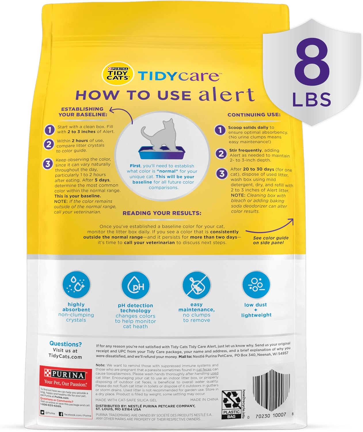 Purina Tidy Cats Tidy Care Alert Health Monitoring Litter with Silica Crystals - 8 lb. Bag