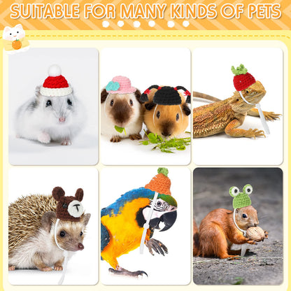 Silkfly 12 Pcs Hamster Hat Mini Hats for Snakes Small Animals Guinea Pig Hat Hamster Clothes Cute Tiny Rat Hat for Snakes Pets Lizards Hamsters Bearded Dragons Holiday Party Costume Accessories