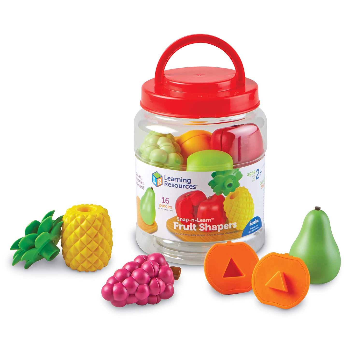 Learning Resources Snap-n-learn Fruit Shapers,Fine Motor Toy for Toddlers, Ages 2+