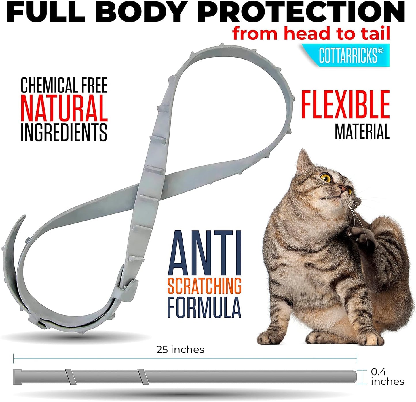 Flea and Tick Prevention for Cats - Adjustable - One Size Fits All
