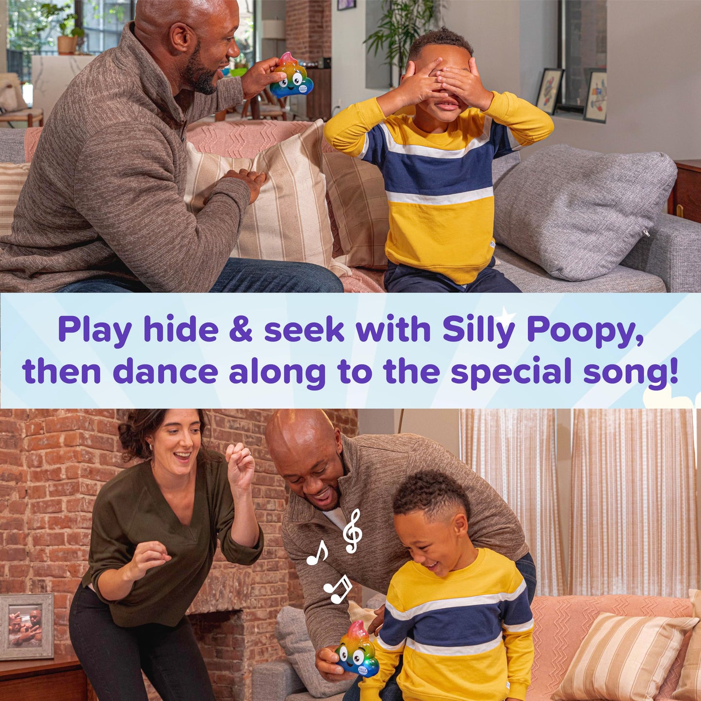 WHAT DO YOU MEME? Silly Poopy's Hide & Seek - The Talking, Singing Rainbow Poop Toy - Interactive Toys for 3 Year Olds